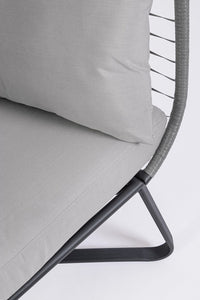 Poltrona con Cuscini da Giardino 100x90x152 cm in Acciaio Eldon Grigio Chiaro