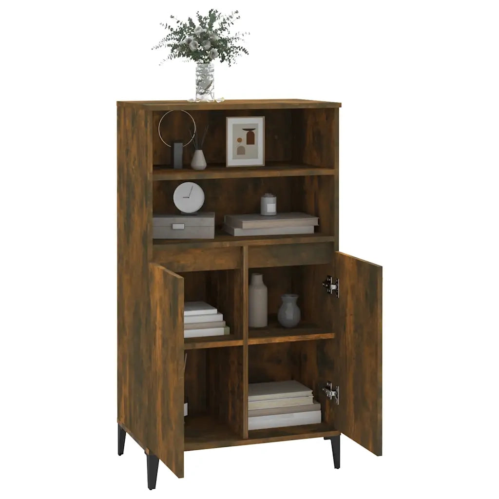 Credenza | Madia | Buffet da pranzo | Armadio da pranzo Rovere Fumo 60x36x110 cm in Legno Multistrato