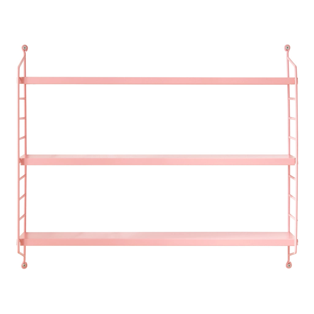 Set di 3 Scaffali da Parete Strängnäs a 3 Ripiani Regolabili  50 x 60 x 15 cm Acciaio Rosa [en.casa]