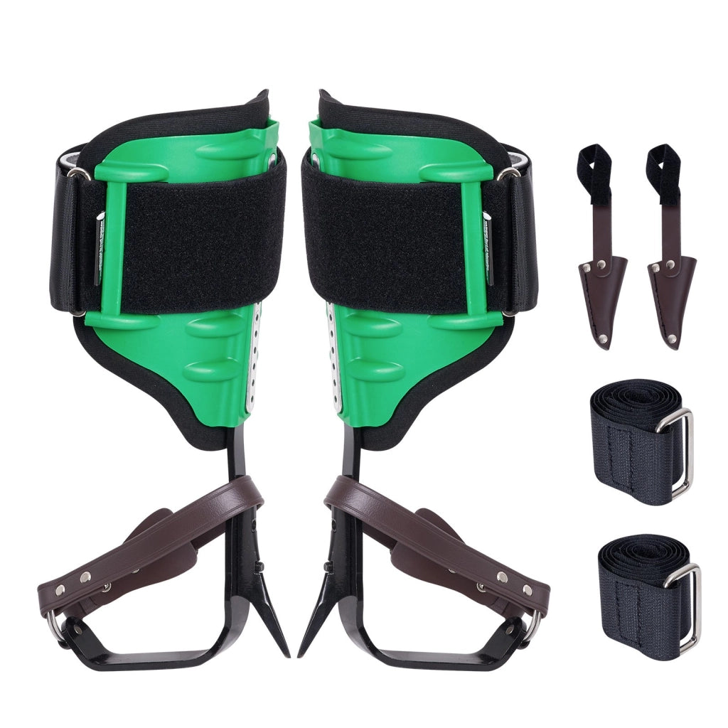 1 Paio di Speroni da arrampicata per alberi ROPE-G-001 in lega di acciaio verde regolabili e robusti portata 158,75 kg