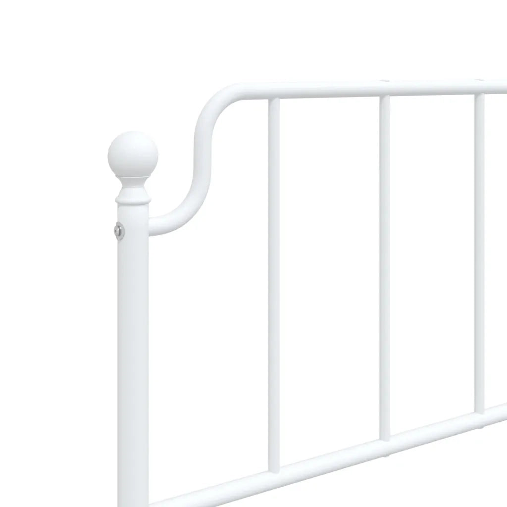 Giroletto con Testiera Metallo Bianco 90x200 cm 373929