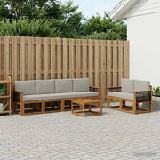 Set di divani da esterno 6 pz Naturale e Grigio Chiaro 3385012