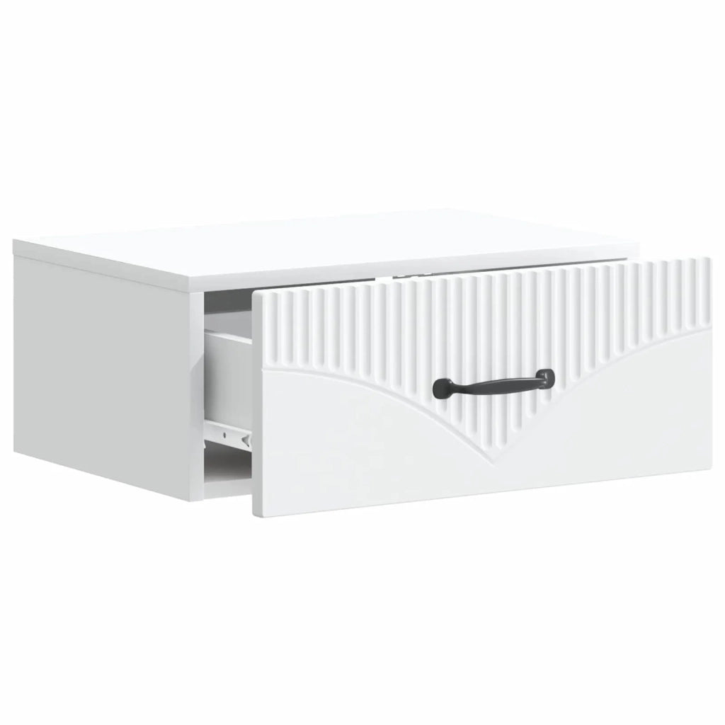 Set di 2 Comodini | Armadio da Notte | Mobiletto da notte a muro Bianco 49 x 34,5 x 20 cm