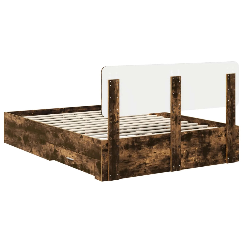 Struttura del letto Rovere fumé 150 x 200 cm Legno multistrato 3412361