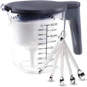 Set di 15 Becher di Cappello con Bicchieri in Lega di Acciaio Inossidabile - Bicchieri di Cappello con Coperchio - Bicchieri di Cappello con Manico di Lega di Acciaio Inossidabile - Bicchieri di Cappello BPA - Bicchieri di Cappello per Cibo - Incluso Mezzaluna - Set di Misurazione