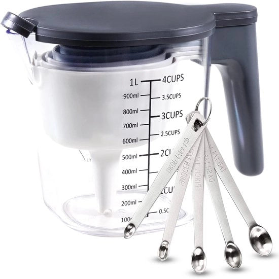 Set di 15 Becher di Cappello con Bicchieri in Lega di Acciaio Inossidabile - Bicchieri di Cappello con Coperchio - Bicchieri di Cappello con Manico di Lega di Acciaio Inossidabile - Bicchieri di Cappello BPA - Bicchieri di Cappello per Cibo - Incluso Mezzaluna - Set di Misurazione