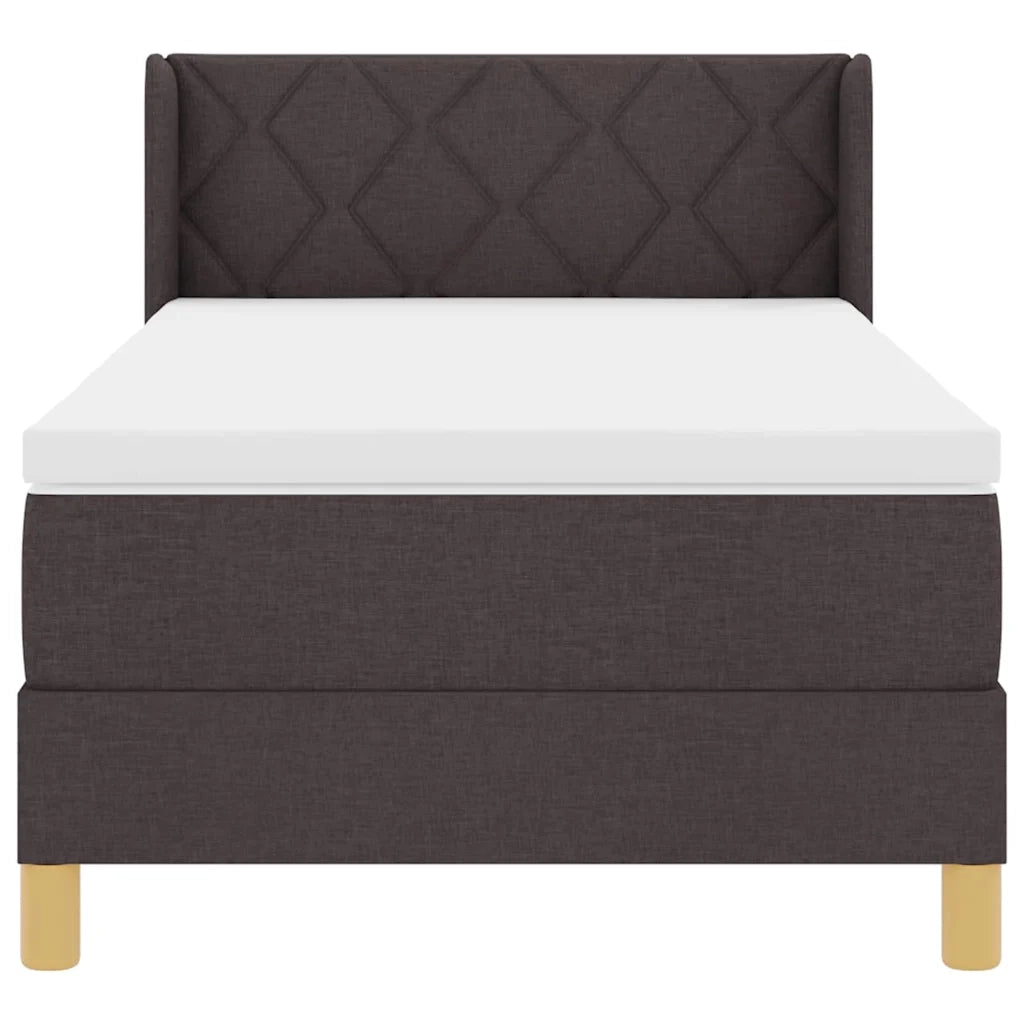 Letto a molle con materasso Marrone Scuro 200 x 90 cm Tessuto 3341338