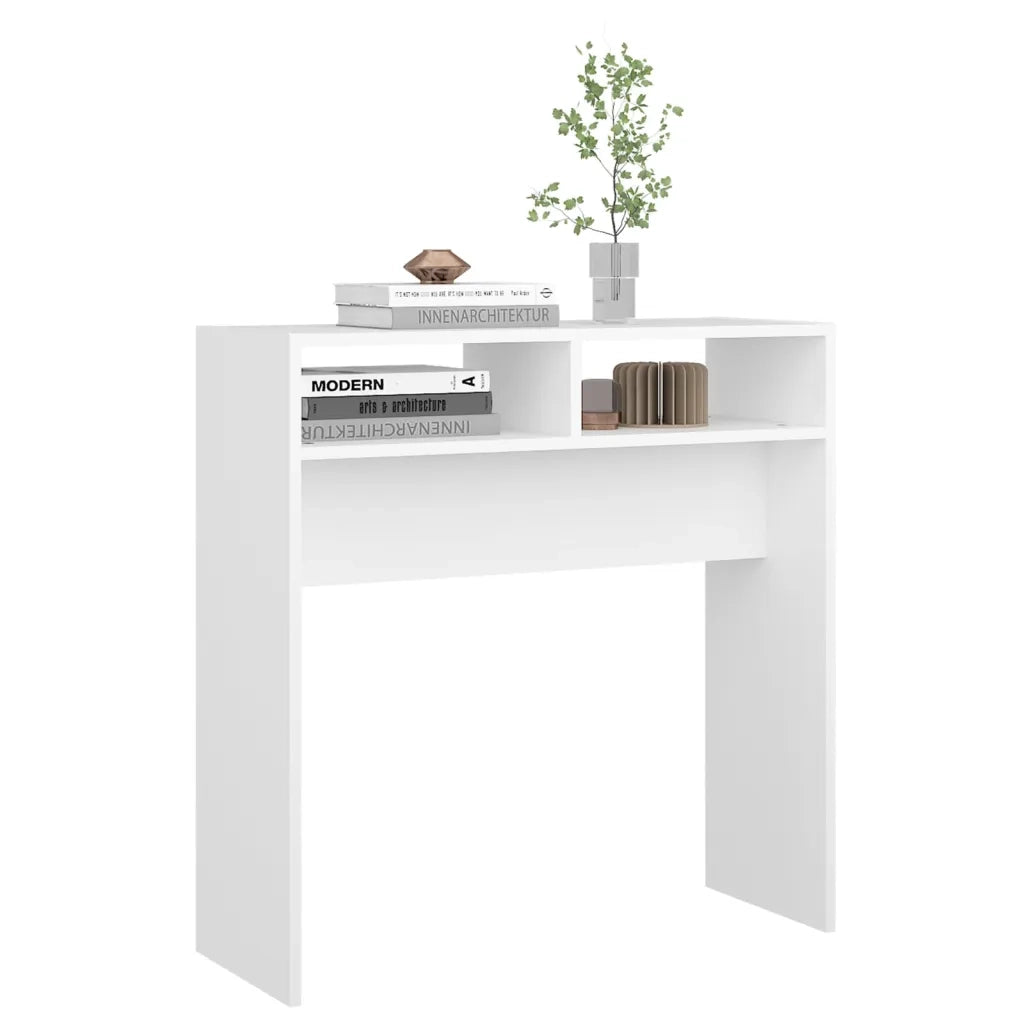 Tavolino Consolle Bianco 78x30x80 cm in Legno Multistrato 808296