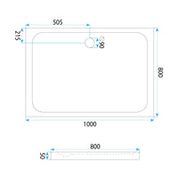 Piatto Doccia Acrilico Rea Belmond White 80x100