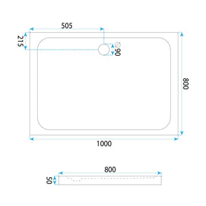Piatto Doccia Acrilico Rea Belmond White 80x100