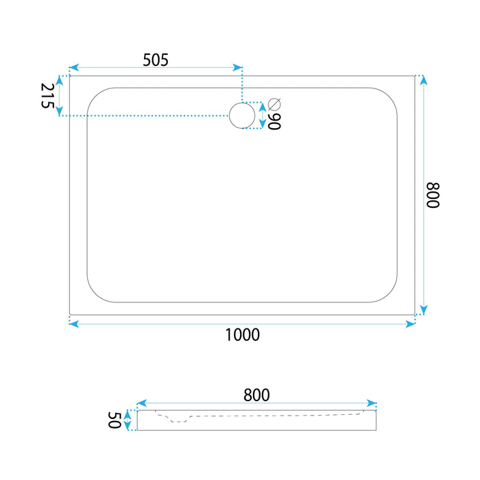 Piatto Doccia Acrilico Rea Belmond White 80x100
