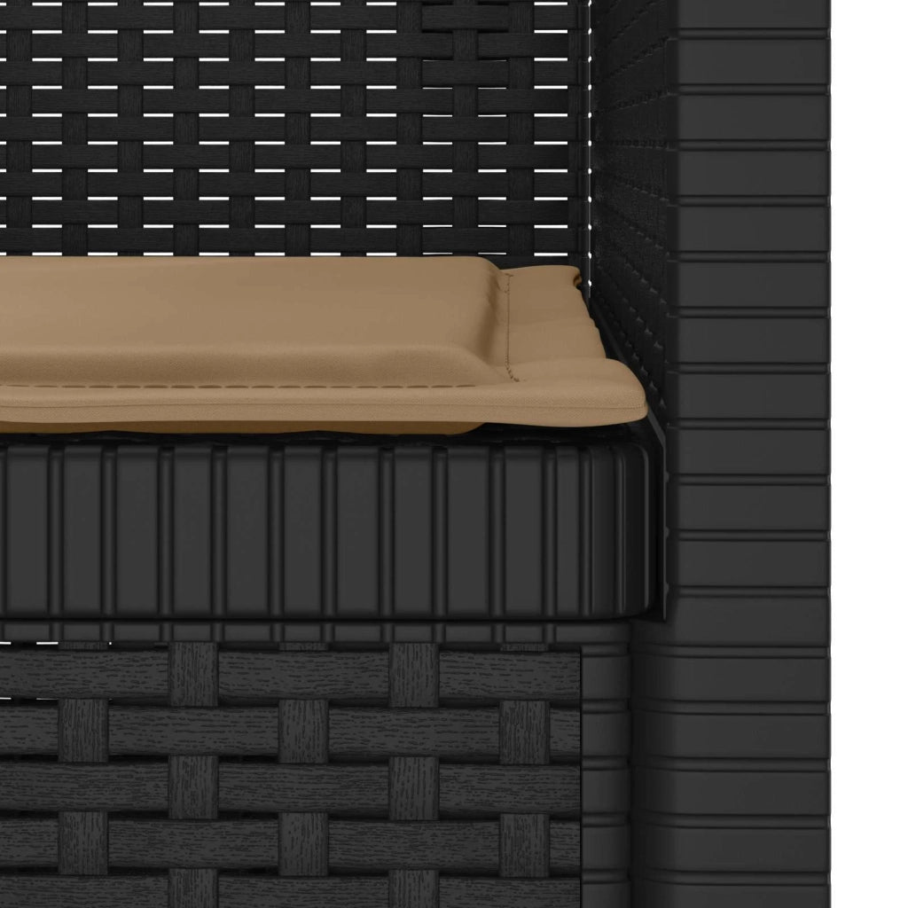 Sedia da giardino-Poltrona a 1 Posto con Cuscino Aspetto Rattan PP Antracite 725012