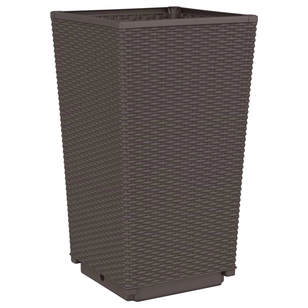 Fioriera rialzata per piante fiori giardino terrazzo set da 2 32,5 x 32,5 x 57 cm polipropilene marrone 02_0038936