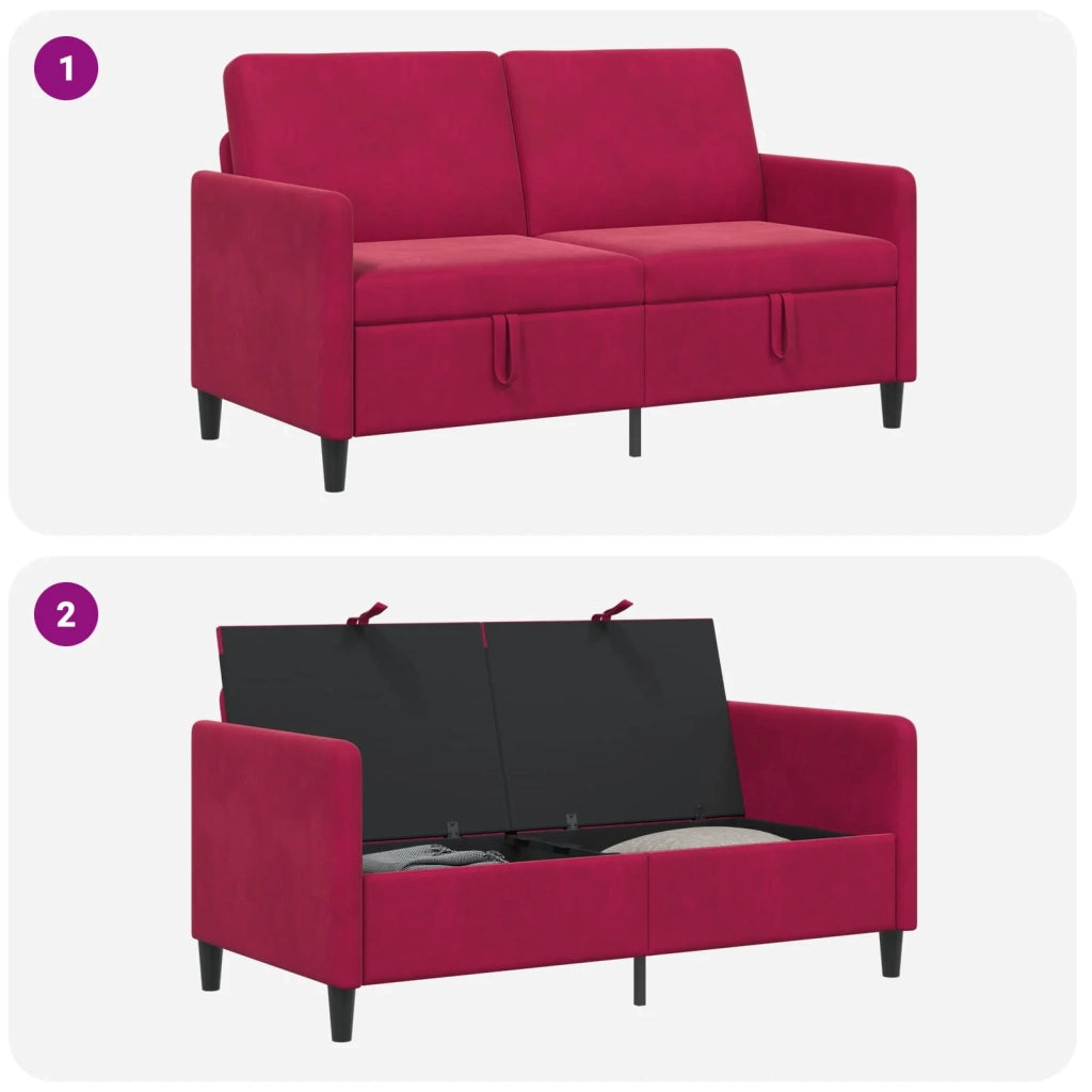 Divano con Storage Rosso Vino 152 x 78 x 87 cm Poliestere 42036938