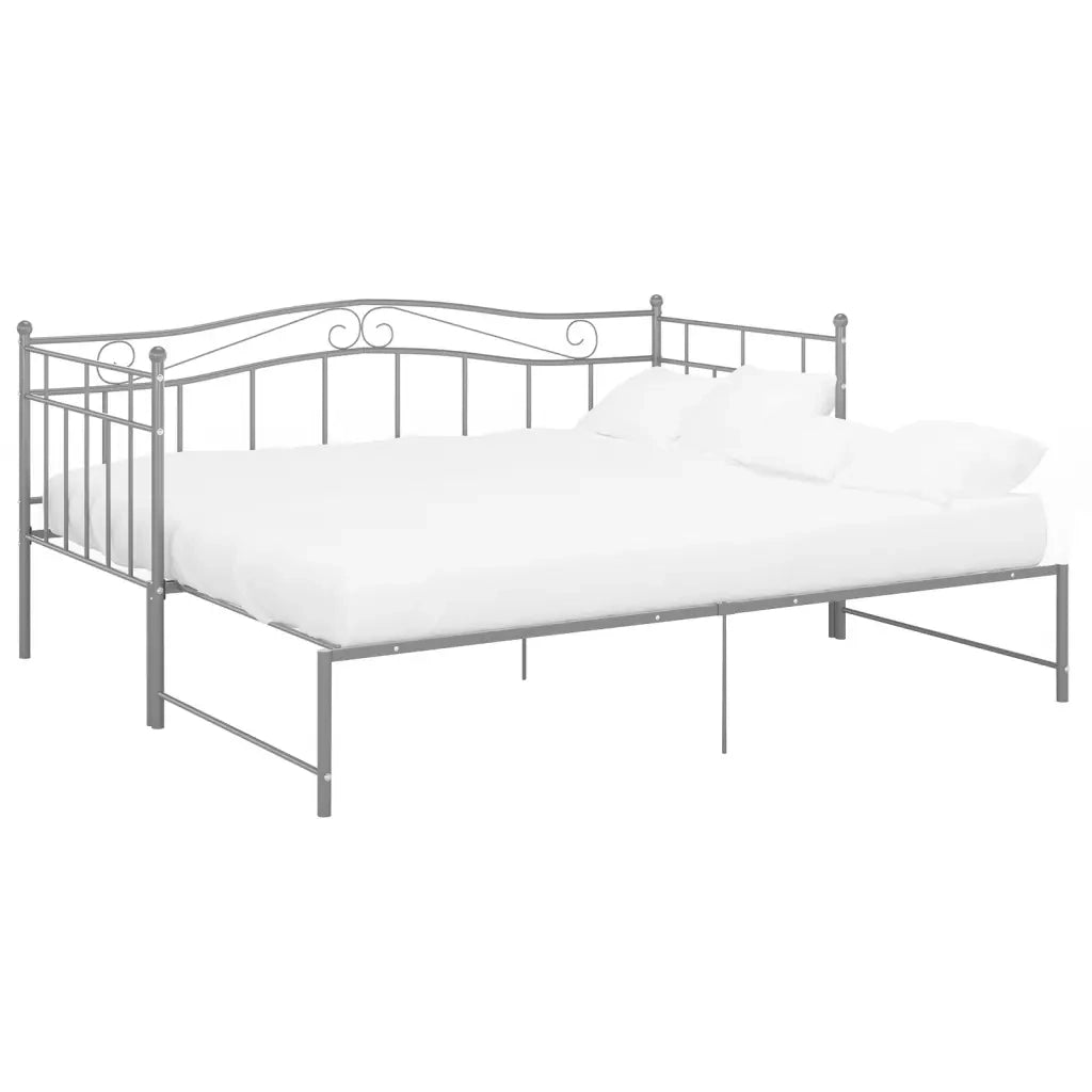 Telaio Divano Letto Estraibile Grigio in Metallo 90x200 cm 324784