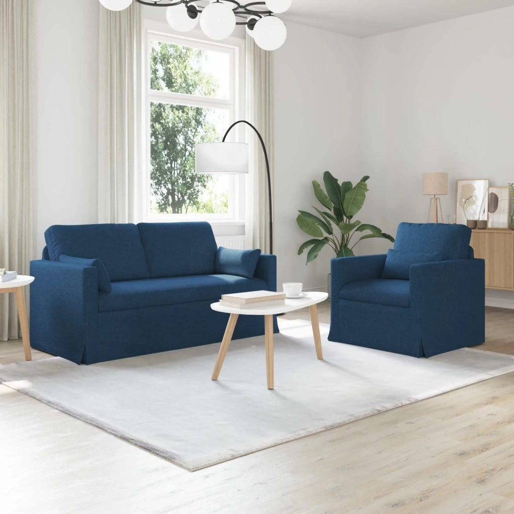 Set di divani 2 pcs Blu 158 x 78 x 80 cm Tessuto