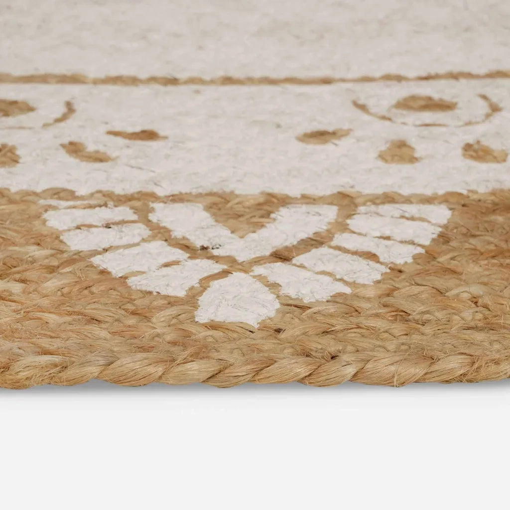 Tappeti per area Naturale con stampa bianca 100 x 152 cm Juta 42010825
