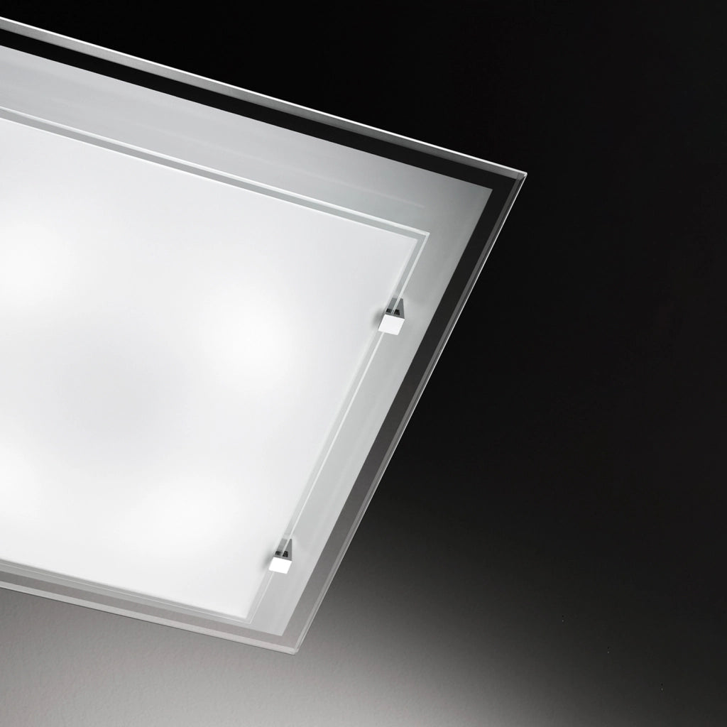 Plafoniera Moderna Plain Vetro Bianco Led 40W Dimmerabile Ip20