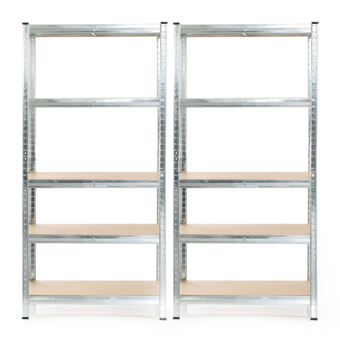 Set 2x scaffali a incastro per carichi pesanti 154x75x30cm Max 875kg l’uno Acciaio 5 ripiani