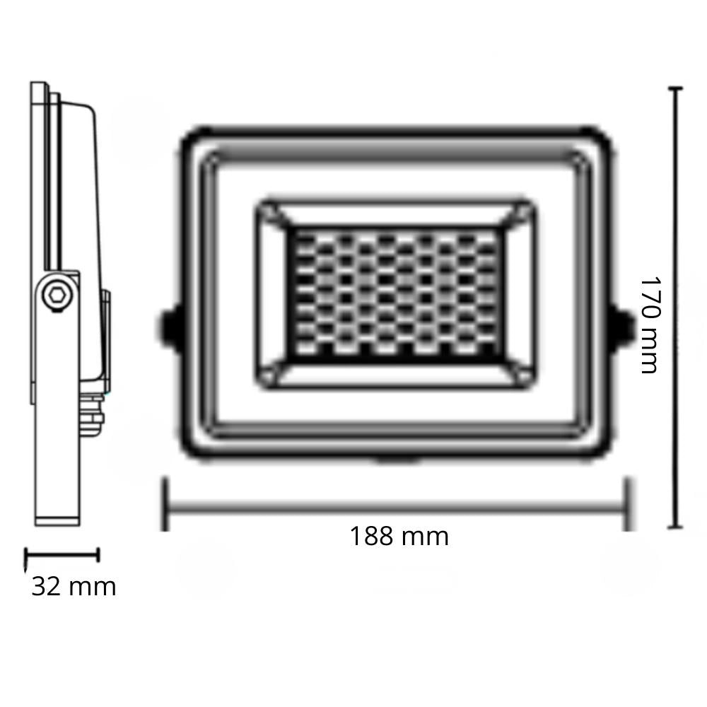 Optonica proiettore led smd ip65 50w corpo bianco con cavo 15 cm incluso *** temperatura colore lampada 4000k bianco ...