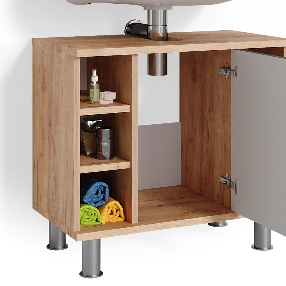 Vicco Mobile sottolavabo per bagno Quercia verde/oro 60 x 54 cm