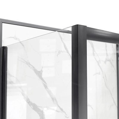 Box doccia 3 lati 70x100x70 nero opaco con porta scorrevole  Tay