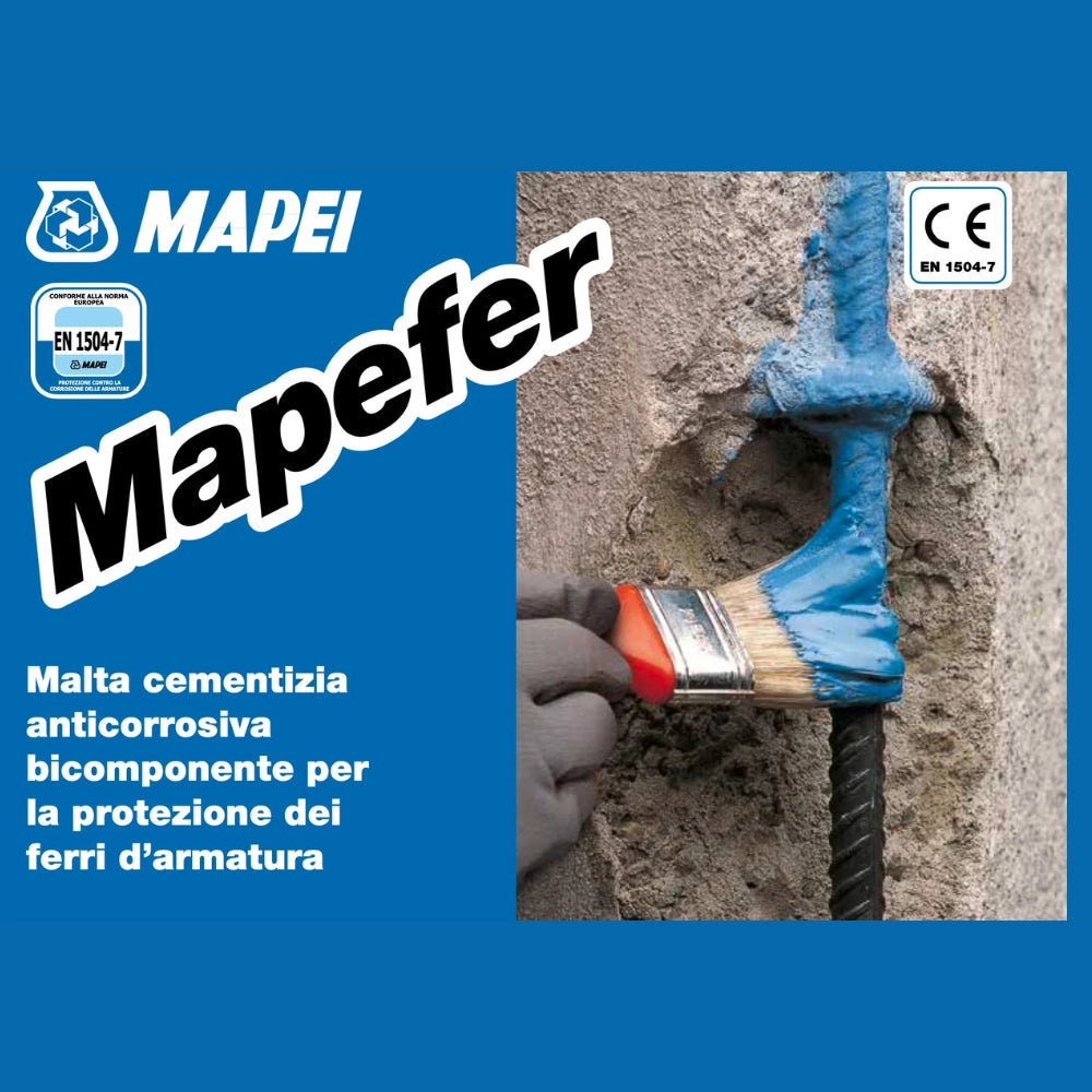 Malta cementizia anticorrosiva mapefer 1k per ferri d armatura 5 kg