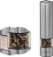 Molitore elettrico in acciaio inossidabile con illuminazione - grande capacità di riempimento facile - lavorazione ceramica - funziona con batterie - manuale di un solo mano