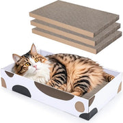Tavolo da gatto 3 in 1 con superfici da grattugiare premium e pannelli di sostituzione da grattugiare