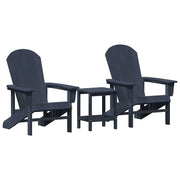 Sedia da Giardino 3 pz | Sedie da Esterno Navy Polietilene