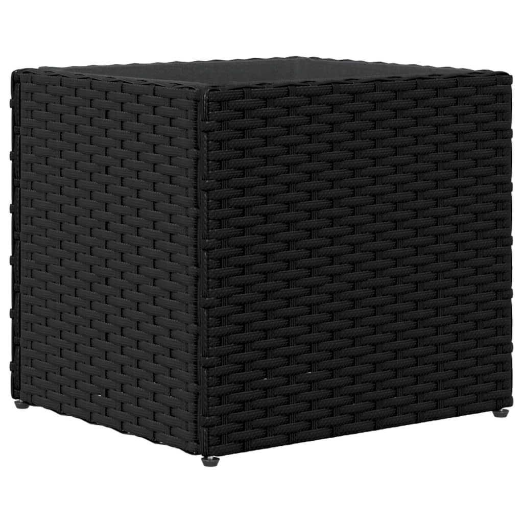 Fioriera rialzata per piante fiori terrazza giardino 36 x 30 x 32 cm resina intrecciata nera 02_0037519