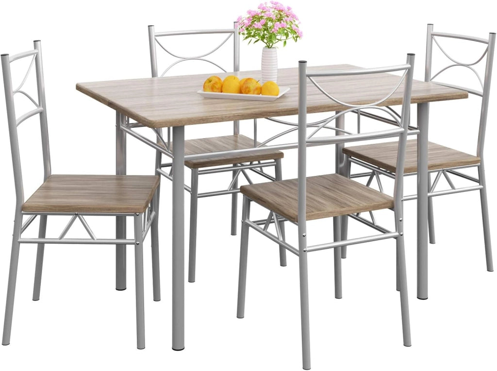 ® Gruppo di Sedute Paul Set 5 Pezzi Tavolo da Pranzo con 4 Sedie Set di Mobili per Sala Cucina Soggiorno Salotto Set da Pranzo Tavoli Sedia