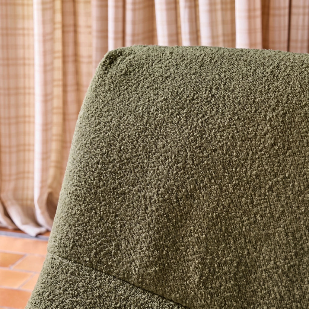 Poltrona bouclé testurizzata, 2 posti, verde kaki