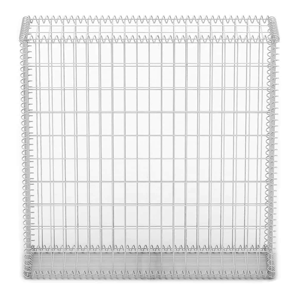 Gabbione in Rete Acciaio Galvanizzato 100x100x30cm Recinzione Orto da Giardino