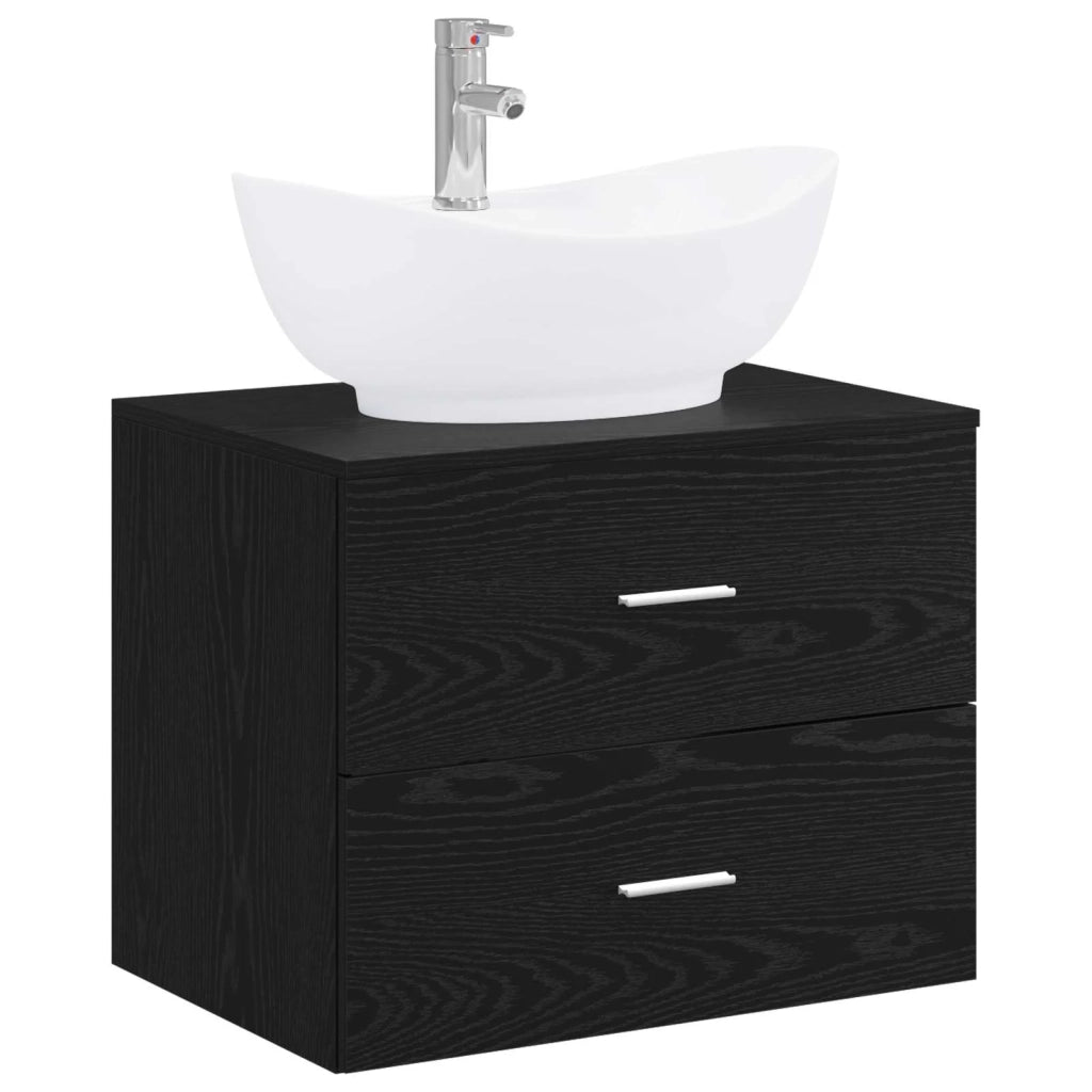 Set di mobili per il bagno Rovere Nero Legno ingegnerizzato 3404399