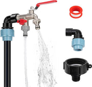 Adattatore con collo di cigno in ottone, valvola di scarico IBC collo di cigno 3/4 pollice, valvola di scarico 1000 l IBC, valvola di scarico regolabile S60 x 6, per valvola di scarico 1000 l acqua, regolatore di scarico, valvola a sfera 3/4 pollice.