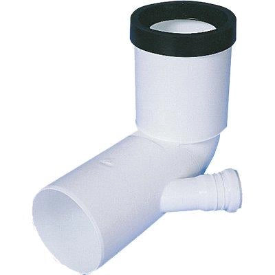 CURVA WC PROLUNGATA + 1 ATTACCO SCARICO IDRICO  PP BIANCO MM 90X40