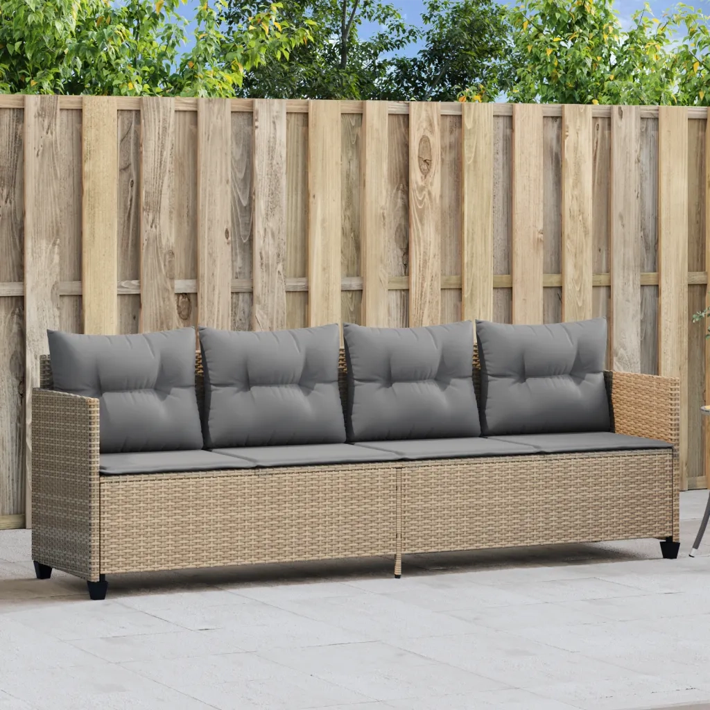 Lettino Prendisole | Sdraio da giardino | Lettino da sole con Cuscini Beige?in Polyrattan
