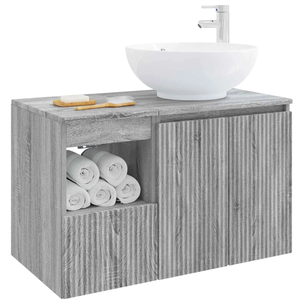 Set di mobili per il bagno 2 pz Sonoma grigio 3404090