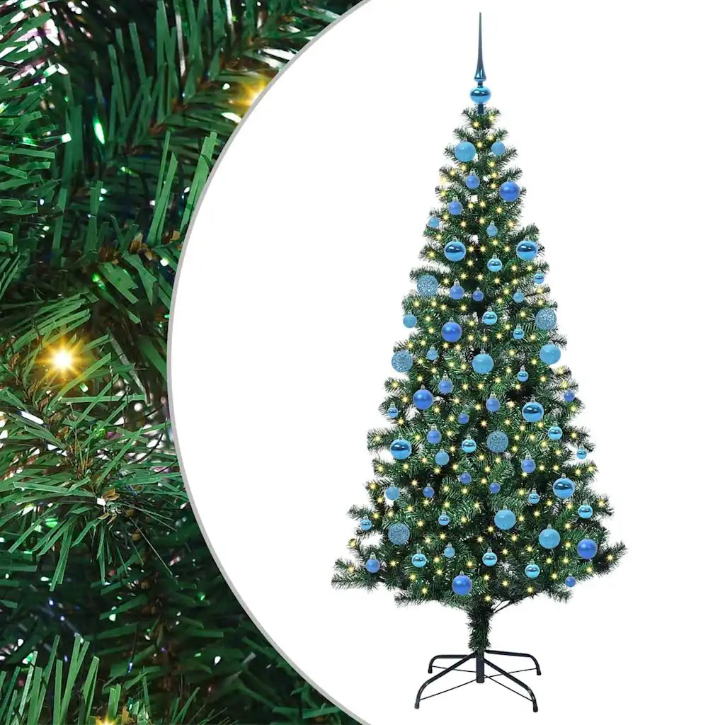 Albero di Natale Artificiale-Albero Natalizio con luci integrate Verde 180 cm 941606