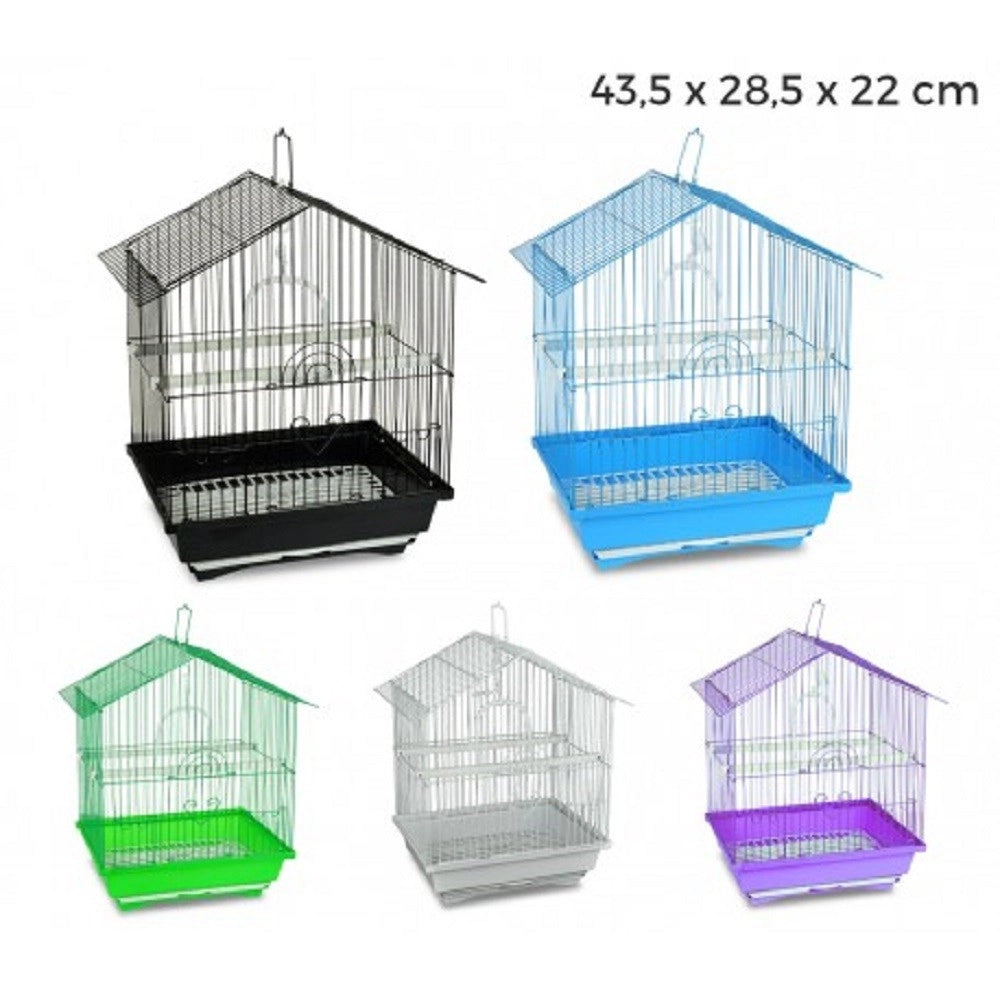 Trade Shop - Gabbia Per Uccelli Di Piccole Dimensioni Bird 43.5 X 28.5 X 22 Cm Mangiatoie -