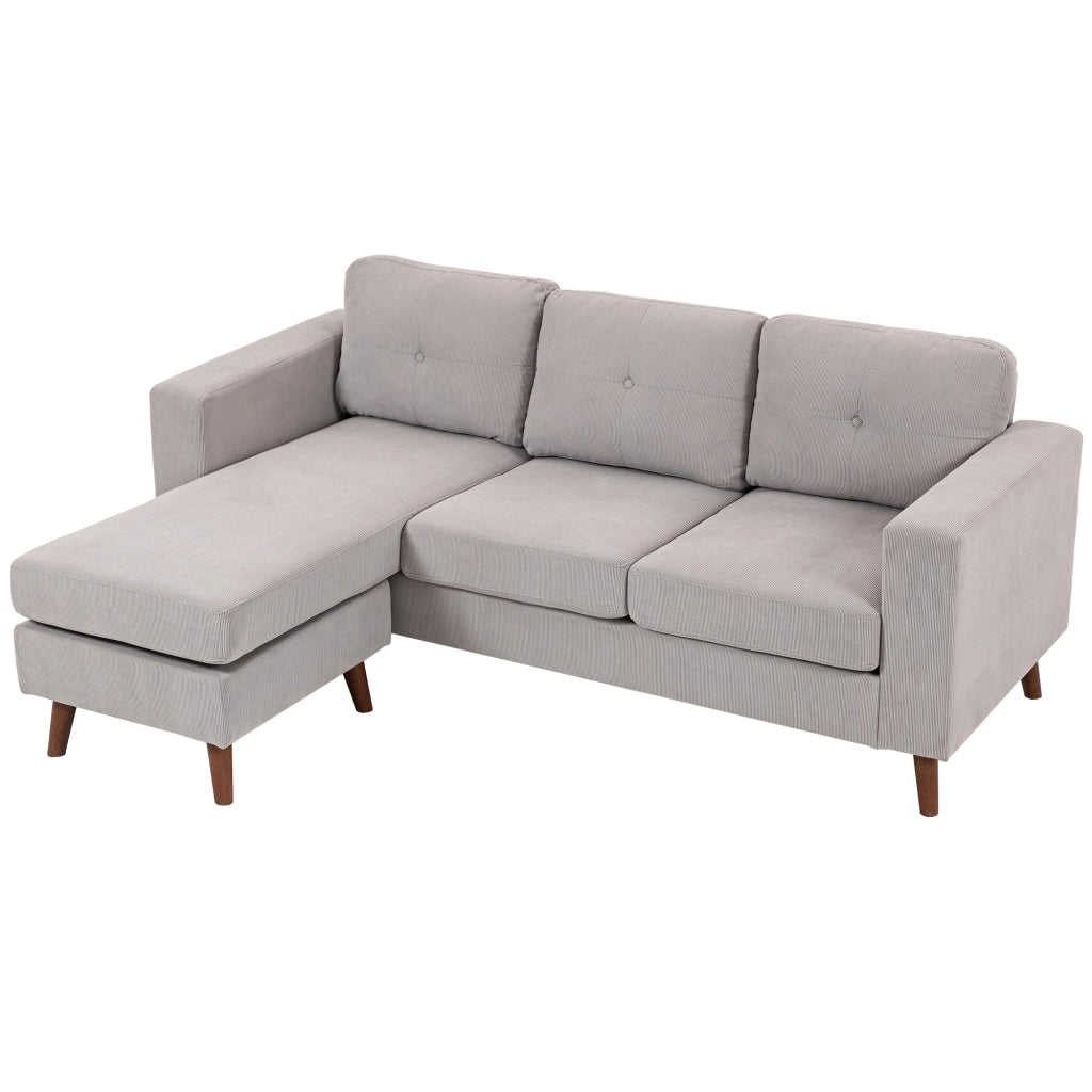Divano angolare reversibile in velluto ¨C zephmum ¨C grigio chiaro 192x137x84cm