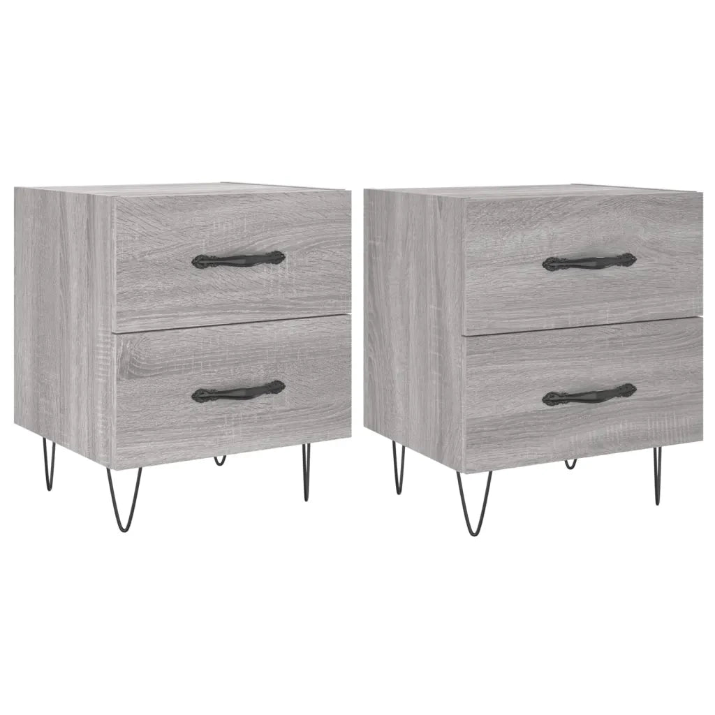 Comodini 2 pz Grigio Sonoma 40x35x47,5 cm in Legno Multistratocod mxl 80615