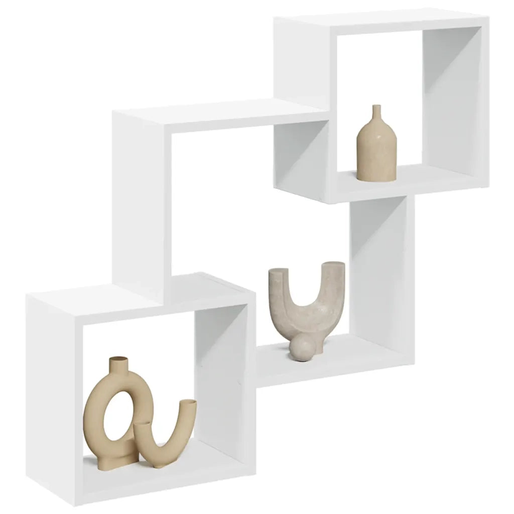 vidaXL Mobile a Parete 78x18x71 cm Bianco in Legno Multistrato