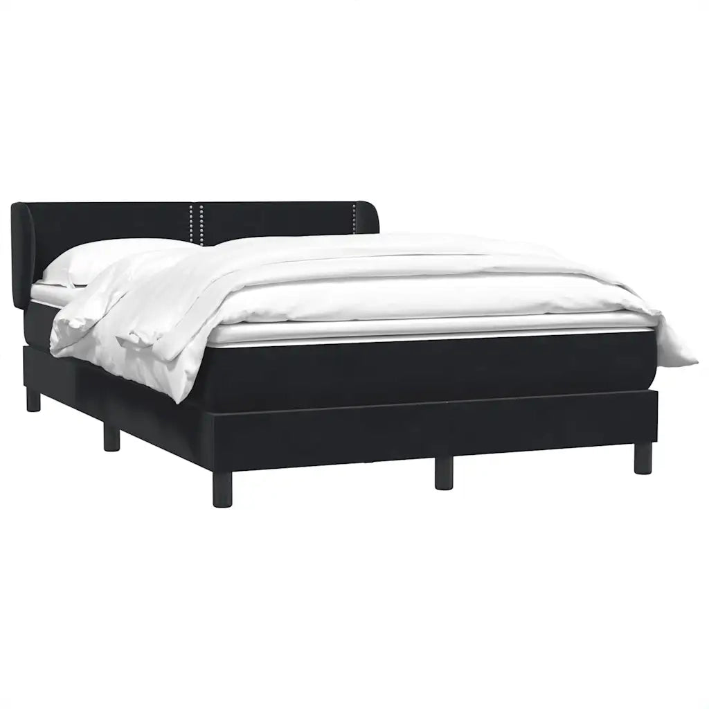 Giroletto a Molle con Materasso Nero 160x210 cm in Velluto 3317447