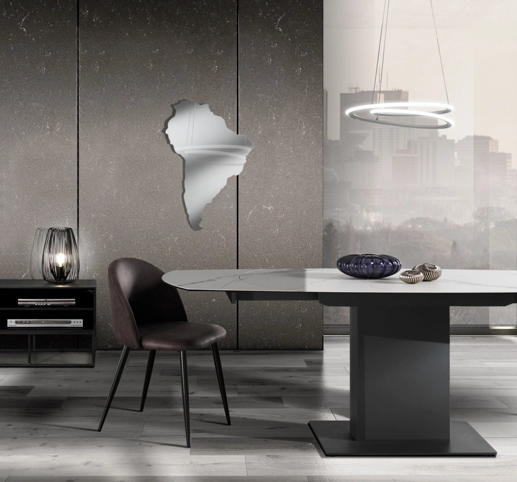 Specchio NEW WORLD con cornice sottile in metallo nero