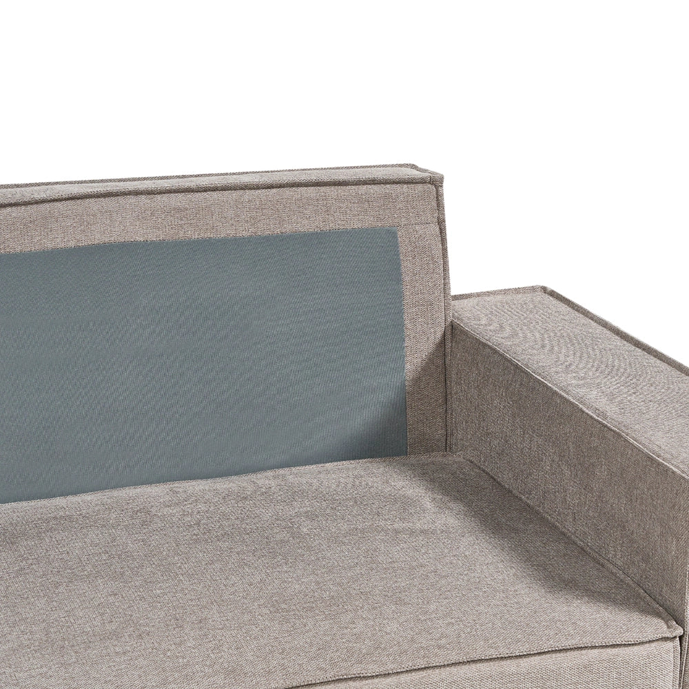 Divano letto angolare a destra Grigio Talpa Tessuto poliestere imbottito 3 posti a L con cuscini Funzione letto Stile moderno Soggiorno