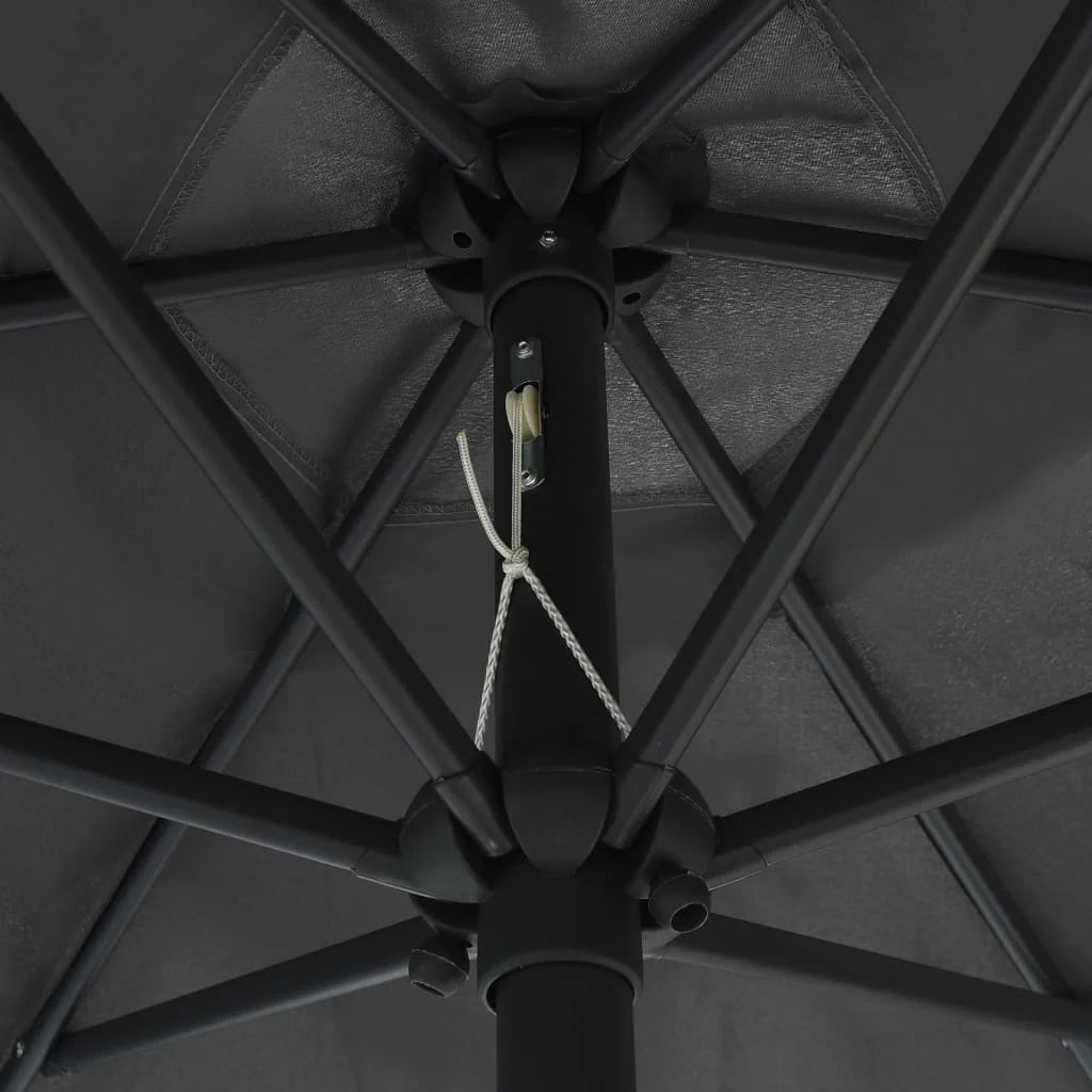 Ombrellone con LED e palo in alluminio 270 cm antracite 02_0008074