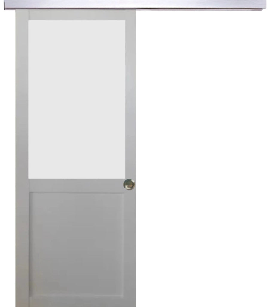 Porta Scorrevole Athena Bianca H204 x L73 + Binario in Alluminio e 2 Gusci