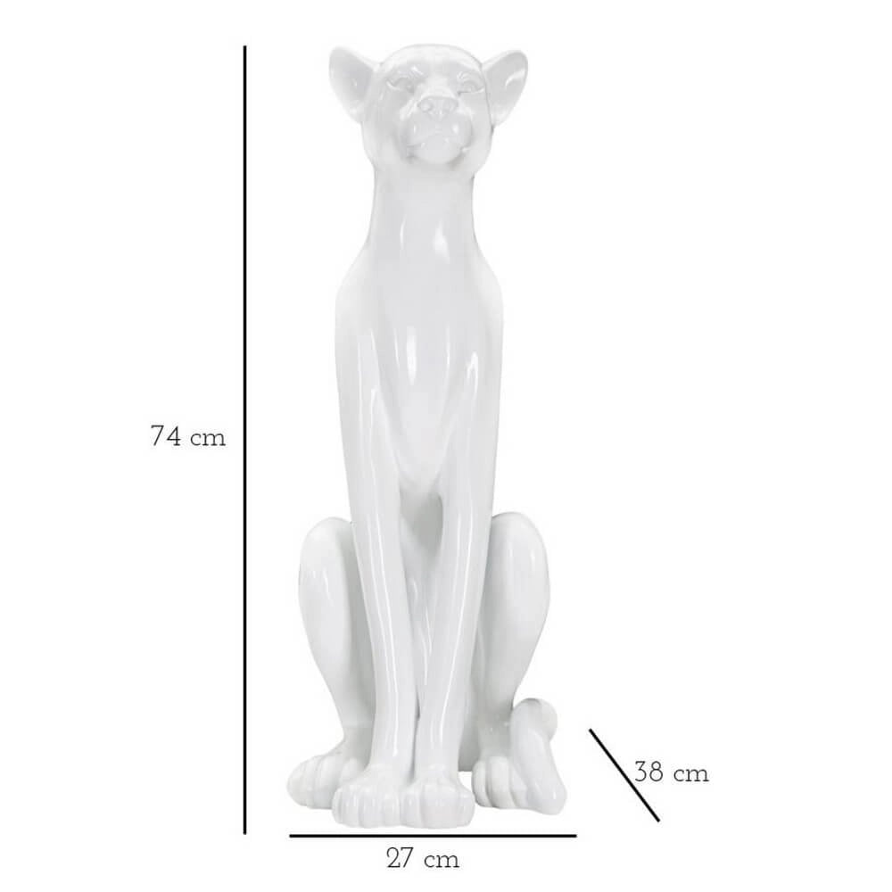 Statua leopardo seduto dorato cm 27X38X74 - LEOROS